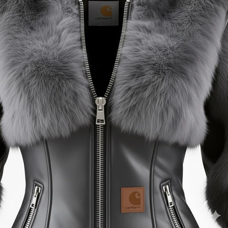 🔥𝗖𝗹𝗲𝗮𝗿𝗮𝗻𝗰𝗲 𝗦𝗮𝗹𝗲🌟Handmade Black Leather Bomber Jacket, Grey Faux Fur Trim, Slim Fit