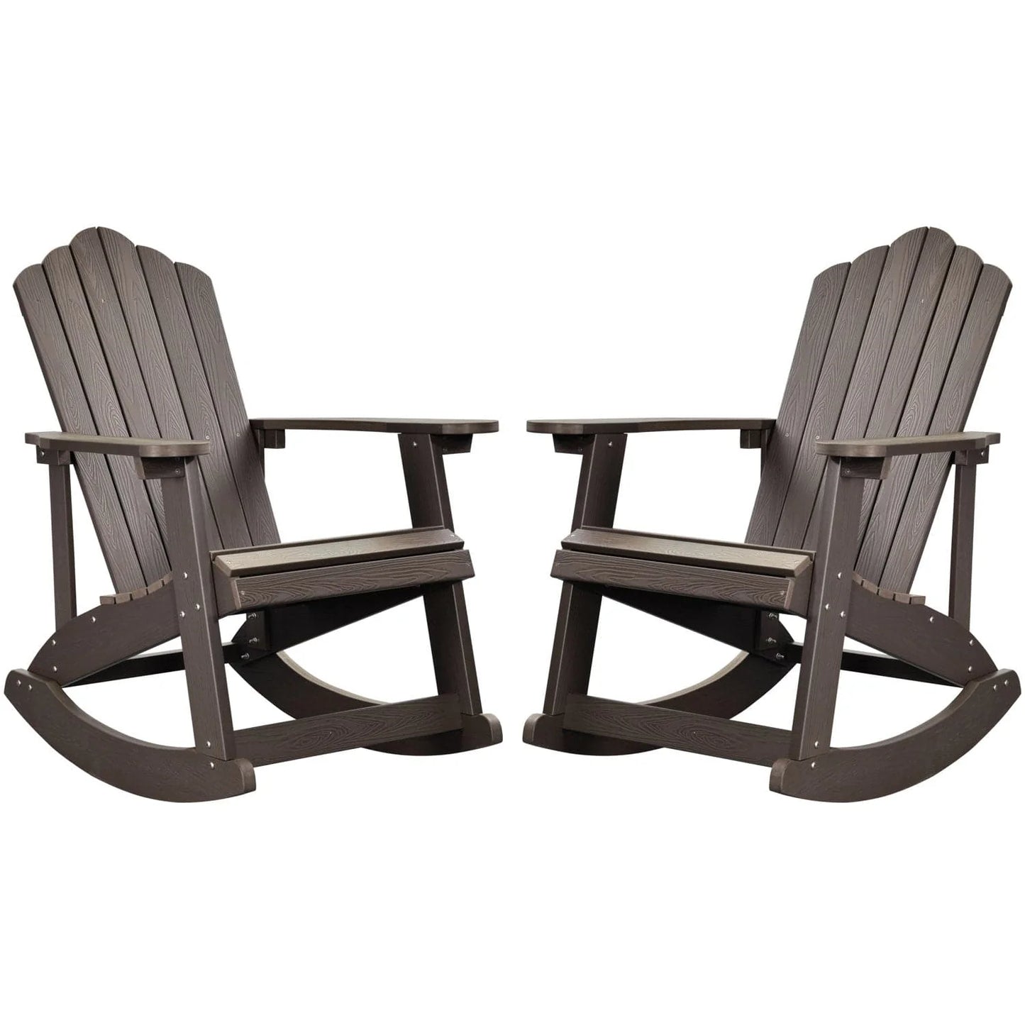 Ovios  Rocking Adirondack Chair 2-Piece Waterproof Plastic Frame