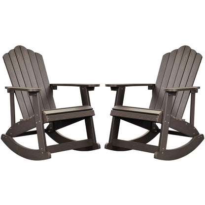 Ovios  Rocking Adirondack Chair 2-Piece Waterproof Plastic Frame