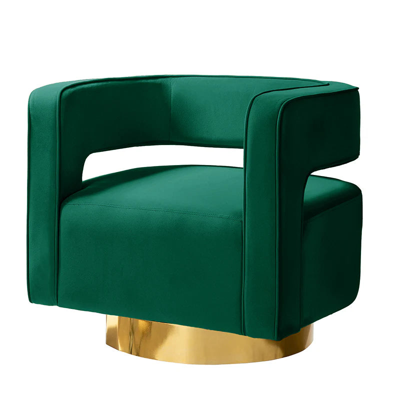 Agata Velvet Swivel Barrel Armchair