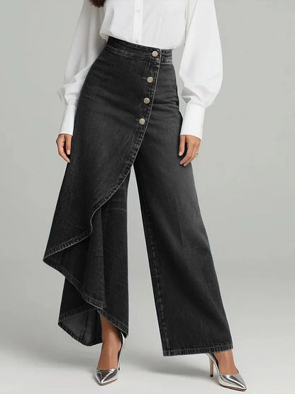 🔥Summer Arrivals🌟Women's High-waisted Relaxed Fit Wide-leg Jeans With A Stylish Design