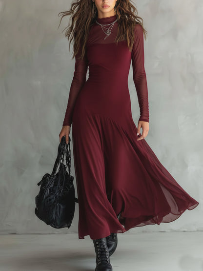 🔥Summer Arrivals🌟Elegant Mesh Sheer Multi-layered Stretch Maxi Dress