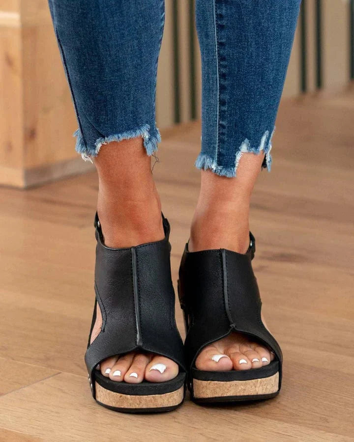 🔥Women's Leather Platform Wedge Orthopedic Sandals
