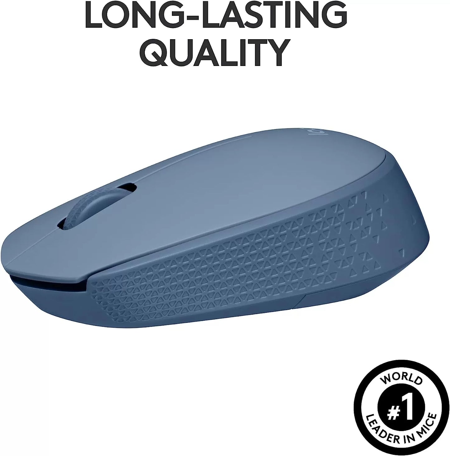 Logitech M170 Wireless Mouse for PC, Mac, Laptop, 2.4 GHz with USB Mini Receiver, Optical Tracking, 12-Months Battery Life, Ambidextrous - Blue Grey