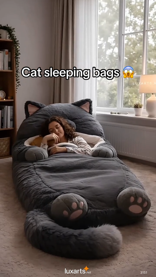 🔥Hot Sale 49% off🌟 Fluffy sleeping bag– Soft, Warm & Purrfectly Cozy😴💤