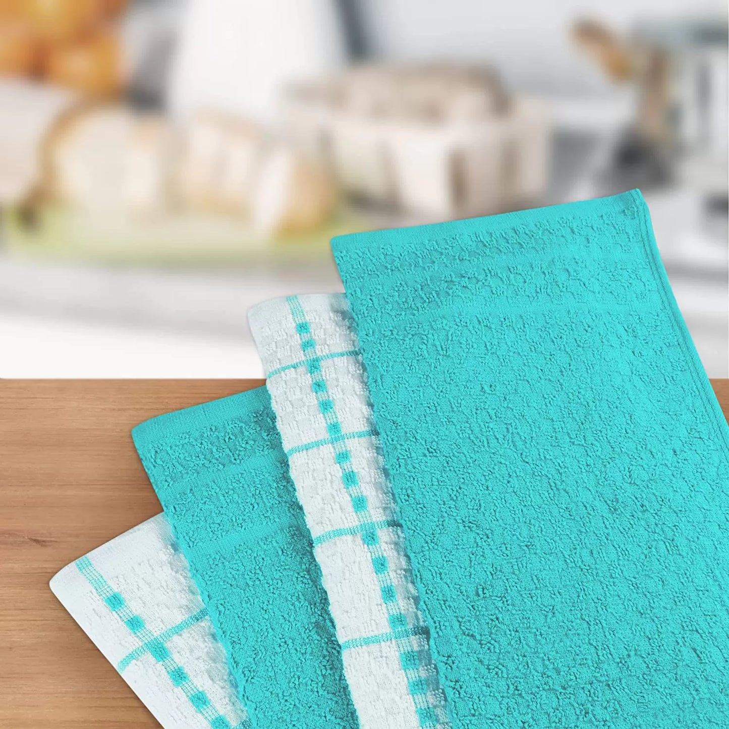 Kitchen Towels 12 Pack, 15 x 25 Inches, 100% Ring Spun Cotton Super Soft and Absorbent Linen Dish Towels, Tea Towels and Bar Towels Set (Black)