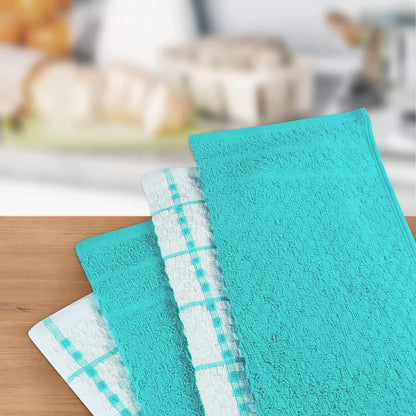 Kitchen Towels 12 Pack, 15 x 25 Inches, 100% Ring Spun Cotton Super Soft and Absorbent Linen Dish Towels, Tea Towels and Bar Towels Set (Black)