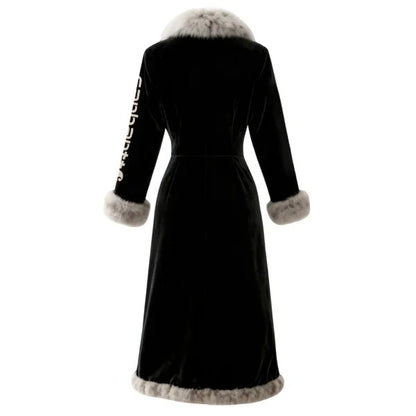 🔥𝗖𝗹𝗲𝗮𝗿𝗮𝗻𝗰𝗲 𝗦𝗮𝗹𝗲🌟Luxurious Faux Fur Trimmed Long Coat with Elegant Design