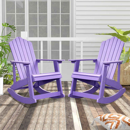Ovios  Rocking Adirondack Chair 2-Piece Waterproof Plastic Frame