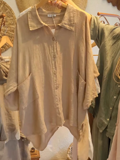 🔥Summer Arrivals🌟Women's Casual Cotton And Linen Shirt