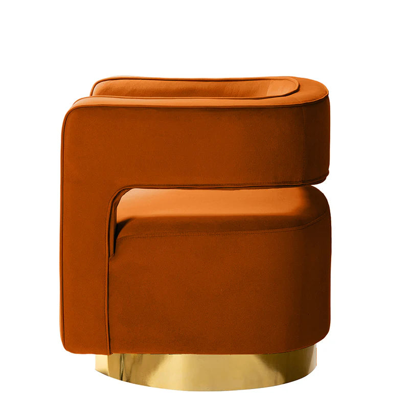 Agata Velvet Swivel Barrel Armchair
