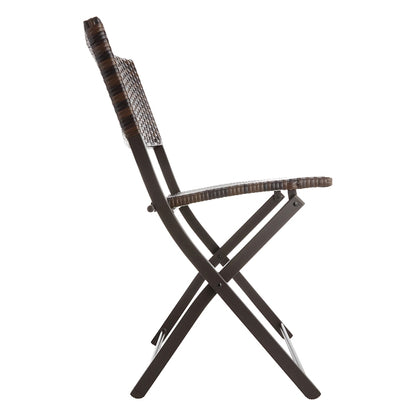 Hampton Wicker Patio Folding Chair, Brown