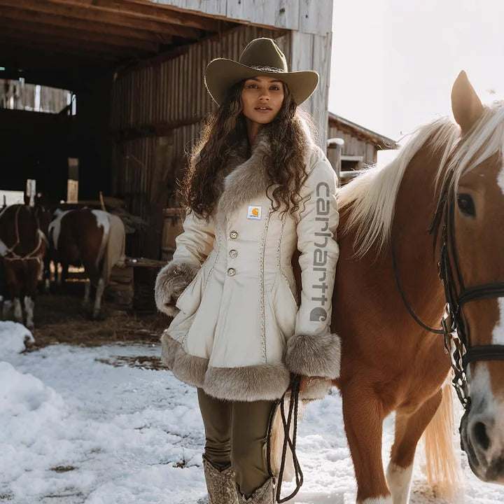 🔥𝗖𝗹𝗲𝗮𝗿𝗮𝗻𝗰𝗲 𝗦𝗮𝗹𝗲🌟Women's Retro Mid-Length Fur Collar A-Line Coat