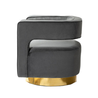Agata Velvet Swivel Barrel Armchair