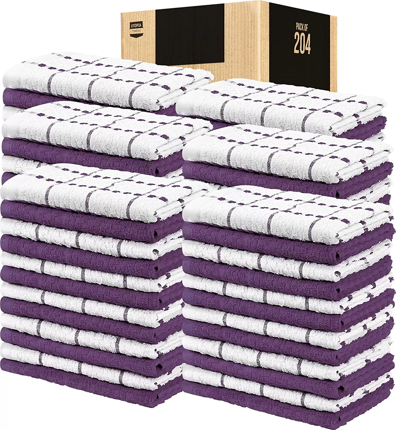 Kitchen Towels 12 Pack, 15 x 25 Inches, 100% Ring Spun Cotton Super Soft and Absorbent Linen Dish Towels, Tea Towels and Bar Towels Set (Black)