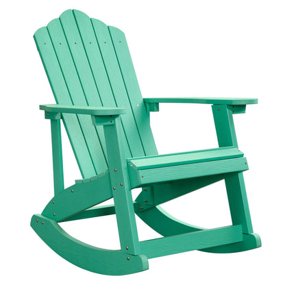 Ovios  Rocking Adirondack Chair 2-Piece Waterproof Plastic Frame