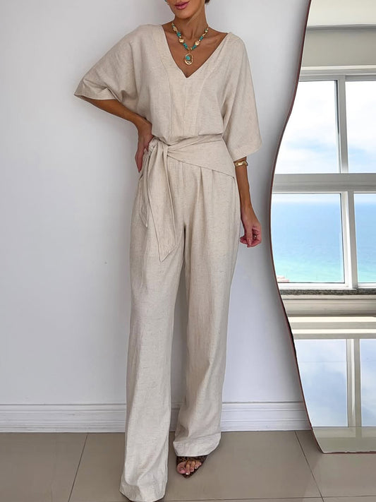 🔥Summer Arrivals🌟Women's Linen And Cotton Jumpsuit