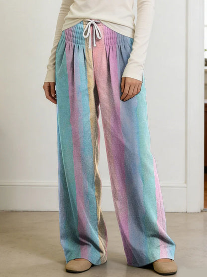 🔥Summer Arrivals🌟Women's Geometry Color Splicing Gradient Art Print Casual Pants
