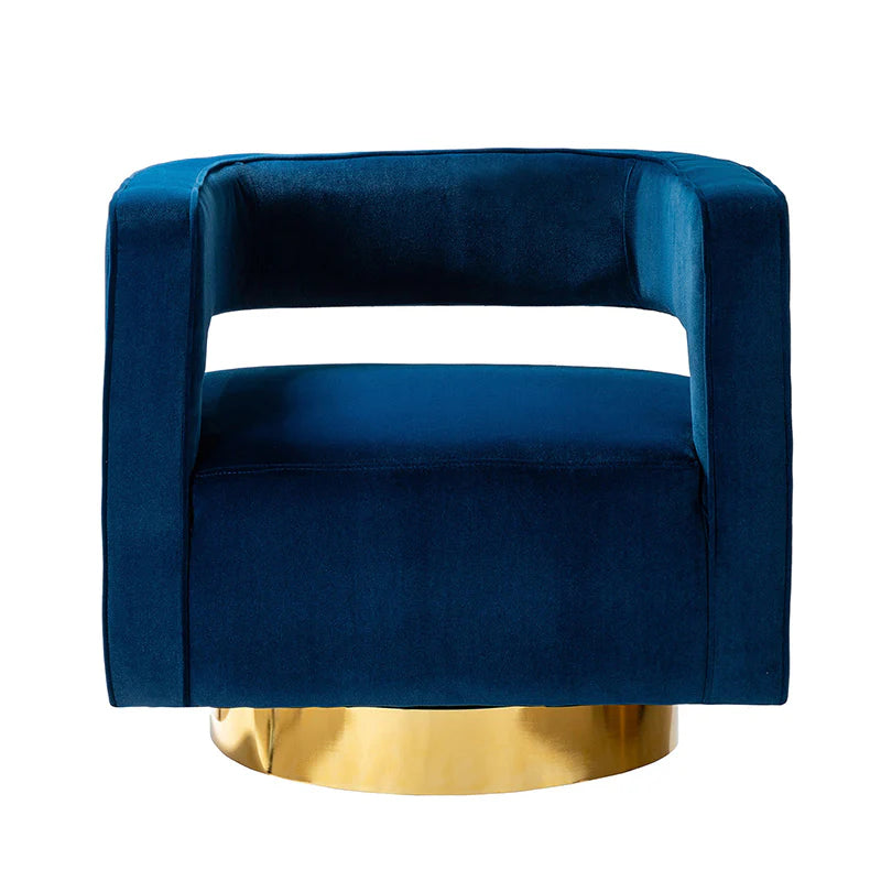 Agata Velvet Swivel Barrel Armchair