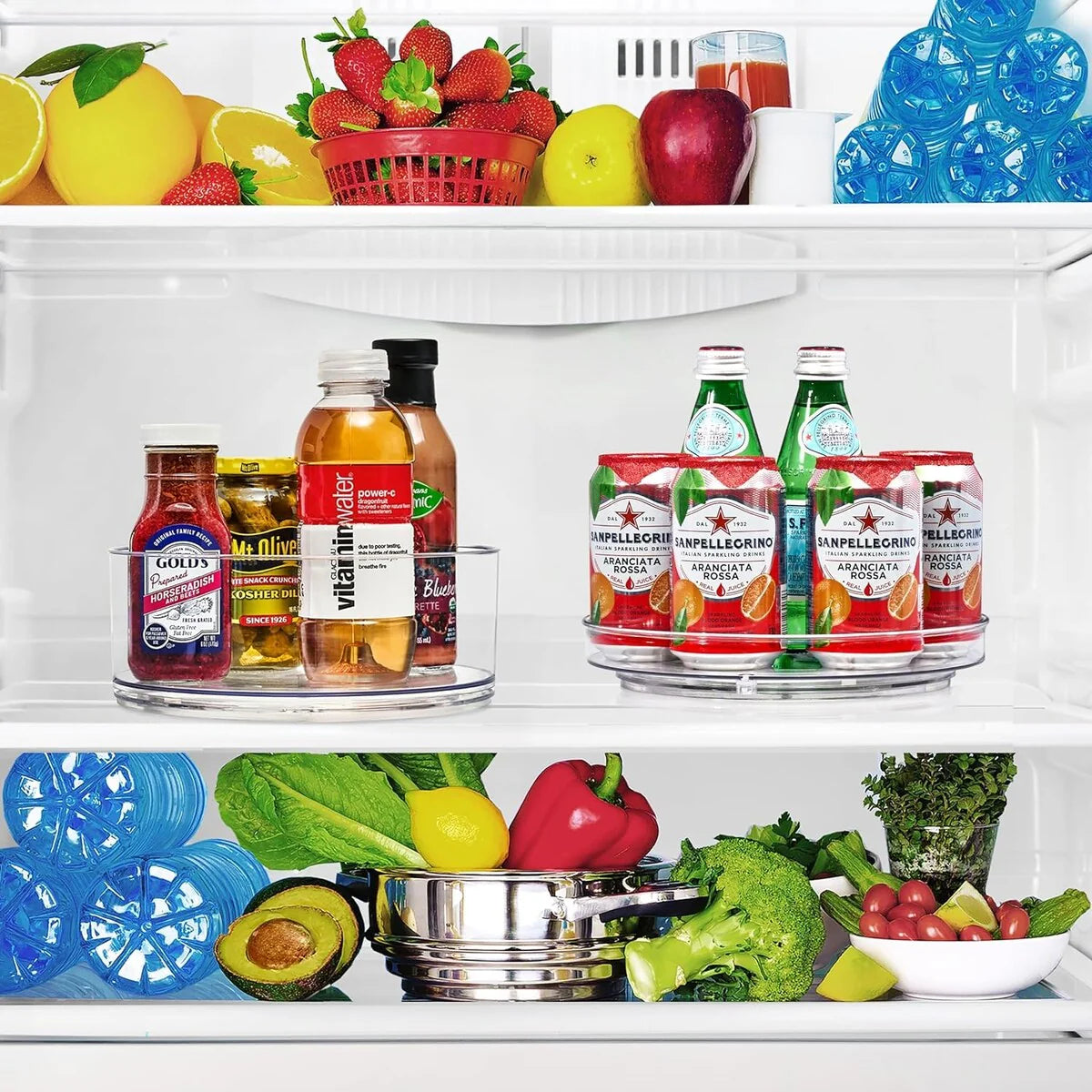 Sorbus Lazy Susan Organizer Rotating Set for Refrigerator Turntable Fridge Pantry Cabinet Table Makeup - Set of 3