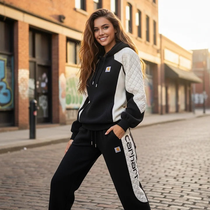 🔥𝗖𝗹𝗲𝗮𝗿𝗮𝗻𝗰𝗲 𝗦𝗮𝗹𝗲🌟Ladies' Black And White Diamond-pattern Patchwork Suit