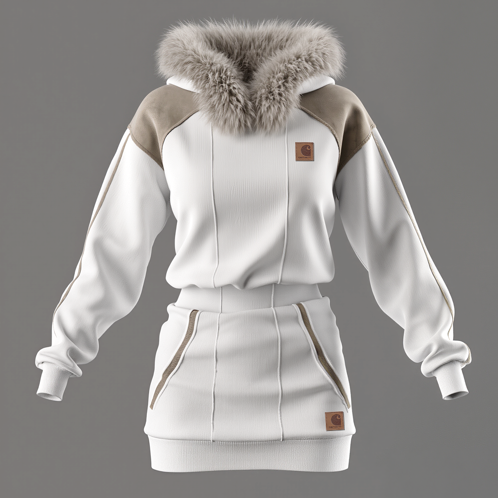 🔥𝗖𝗹𝗲𝗮𝗿𝗮𝗻𝗰𝗲 𝗦𝗮𝗹𝗲🌟Winter Fashion White Hooded Jacket With Fur Trim And Matching Skirt Set