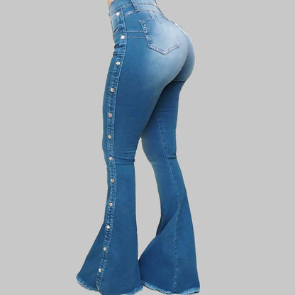 🔥𝗖𝗹𝗲𝗮𝗿𝗮𝗻𝗰𝗲 𝗦𝗮𝗹𝗲🌟Women's High-waisted Stretch Flared Jeans