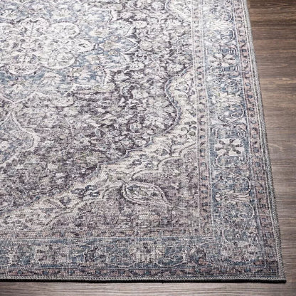 Bria Machine Washable Oriental Dusty Sage/Olive Area Rug
