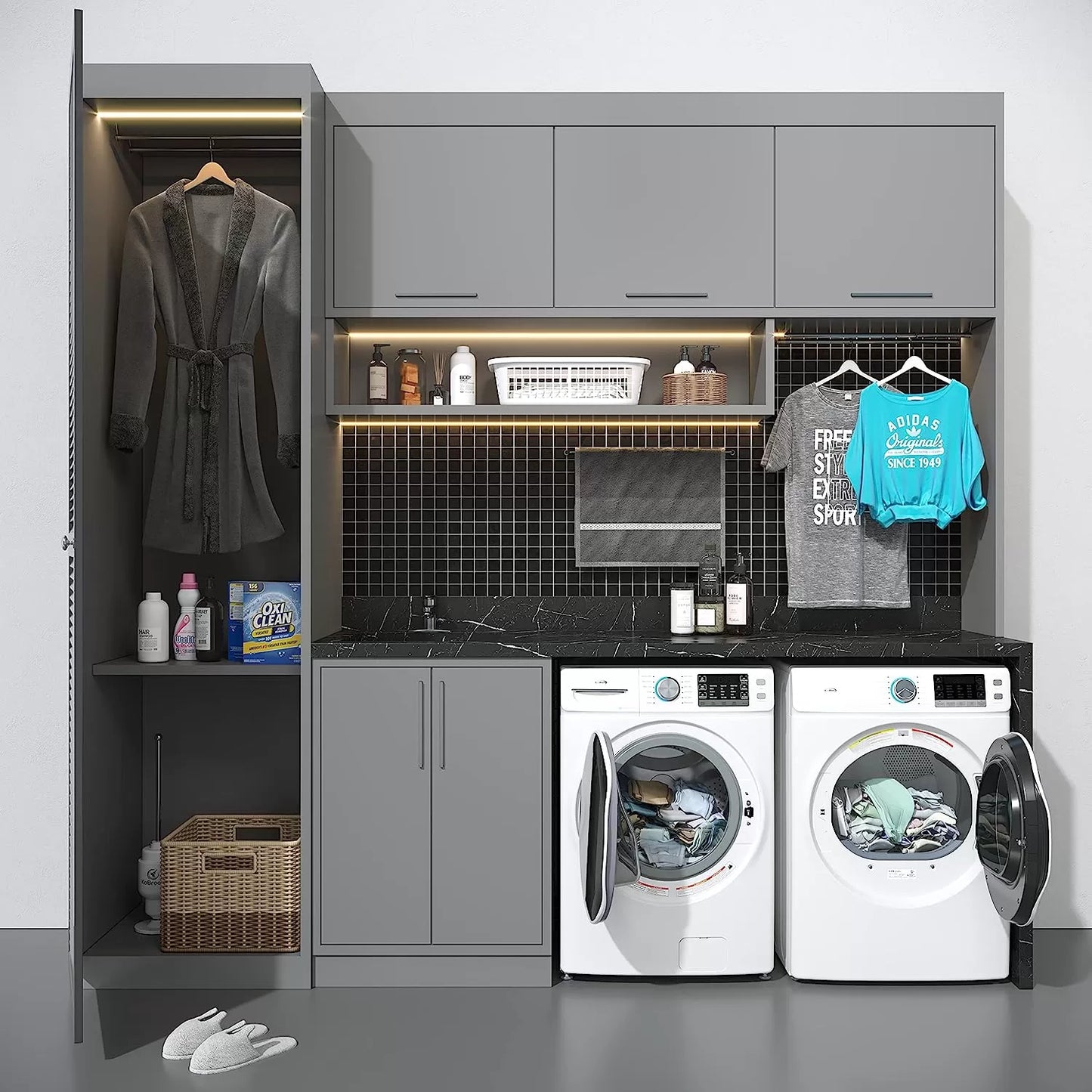 KoolMore FLW-3CWH Front Load Machine, 2.7 Cu. Ft, Space Saving Unit with 20-Minute Quick, 12 Washing Cycles, Quiet Inverter Motor [120V],