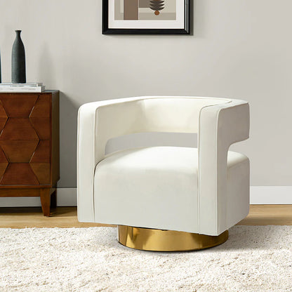 Agata Velvet Swivel Barrel Armchair