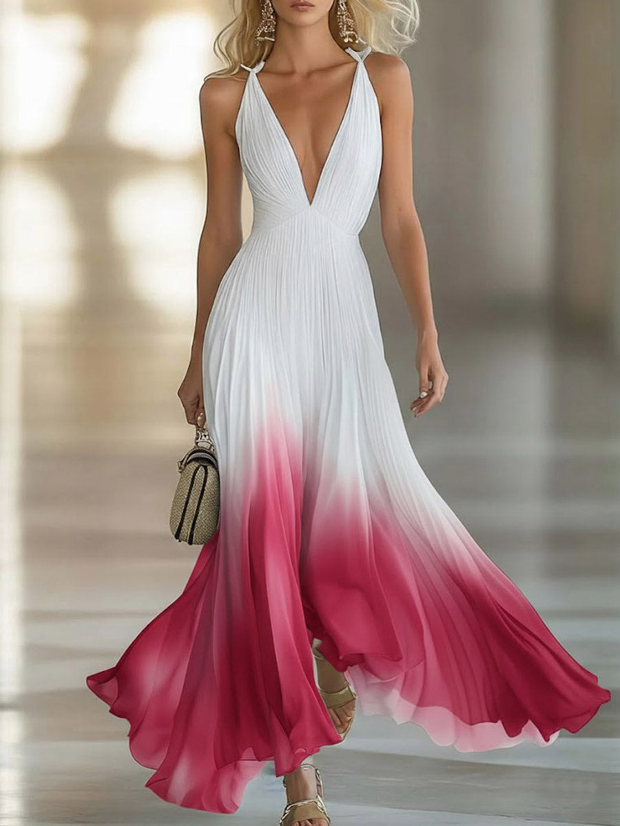 🔥Summer Arrivals🌟Women's V-neck Sleeveless Casual Loose Chiffon Camisole Dress