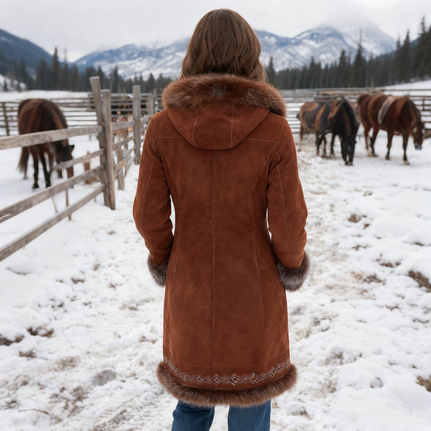🔥𝗖𝗹𝗲𝗮𝗿𝗮𝗻𝗰𝗲 𝗦𝗮𝗹𝗲🌟Winter Wonderland Hooded Coat with Fur Trim