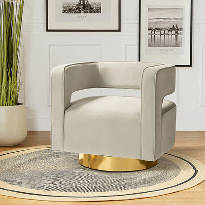 Agata Velvet Swivel Barrel Armchair
