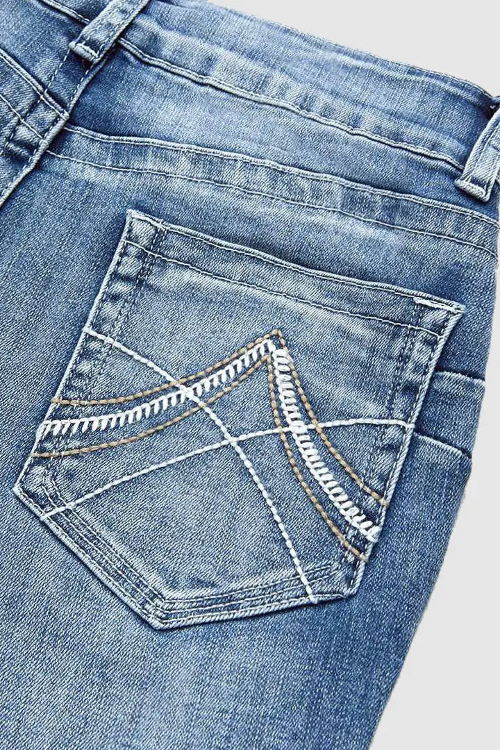 🔥Summer Arrivals🌟Stitch Detail Dual Button Mid Waist Straight Leg Jeans