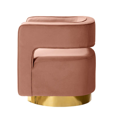 Agata Velvet Swivel Barrel Armchair
