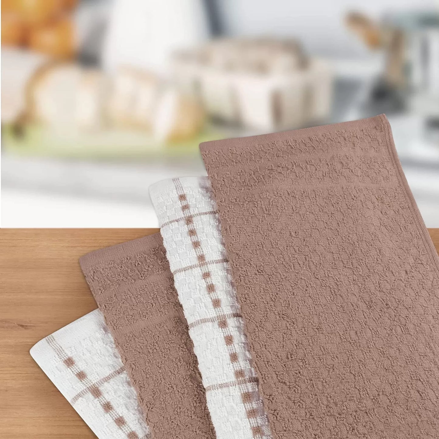 Kitchen Towels 12 Pack, 15 x 25 Inches, 100% Ring Spun Cotton Super Soft and Absorbent Linen Dish Towels, Tea Towels and Bar Towels Set (Black)