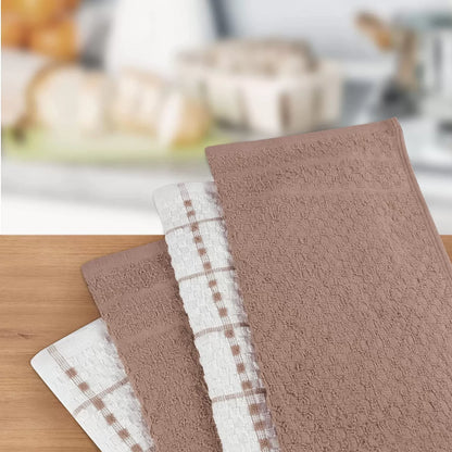 Kitchen Towels 12 Pack, 15 x 25 Inches, 100% Ring Spun Cotton Super Soft and Absorbent Linen Dish Towels, Tea Towels and Bar Towels Set (Black)
