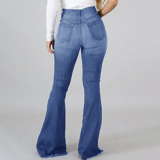 🔥𝗖𝗹𝗲𝗮𝗿𝗮𝗻𝗰𝗲 𝗦𝗮𝗹𝗲🌟Women's Stretch Ripped High-waisted Flared Jeans