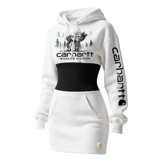 🔥𝗖𝗹𝗲𝗮𝗿𝗮𝗻𝗰𝗲 𝗦𝗮𝗹𝗲🌟Women's Deer Graphic Hooded Sweatshirt Dress