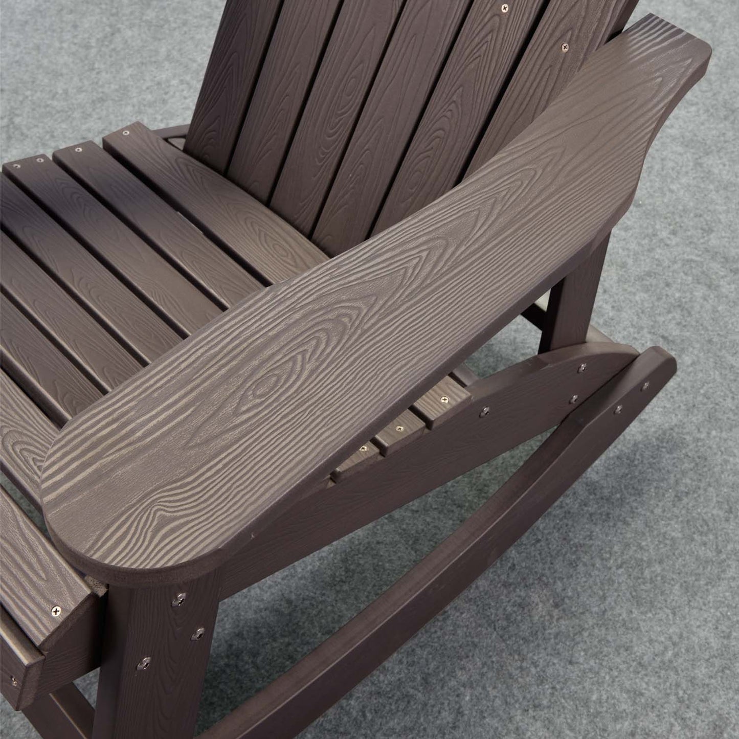 Ovios  Rocking Adirondack Chair 2-Piece Waterproof Plastic Frame