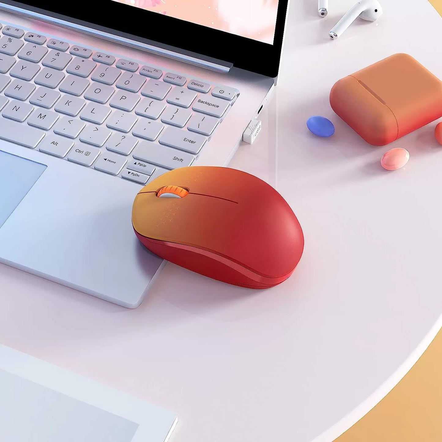 seenda Wireless Mouse, 2.4G Noiseless Mouse with USB Receiver - Portable Computer Mice for PC, Tablet, Laptop with Windows System - Mint Green