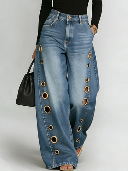 🔥Summer Arrivals🌟Women's New High-waisted Casual Loose Wide-leg Jeans