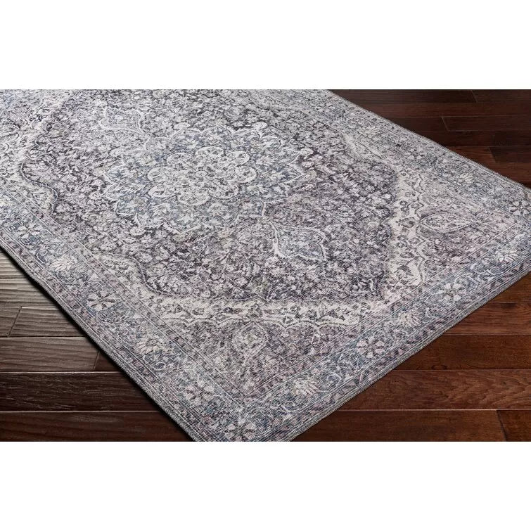 Bria Machine Washable Oriental Dusty Sage/Olive Area Rug