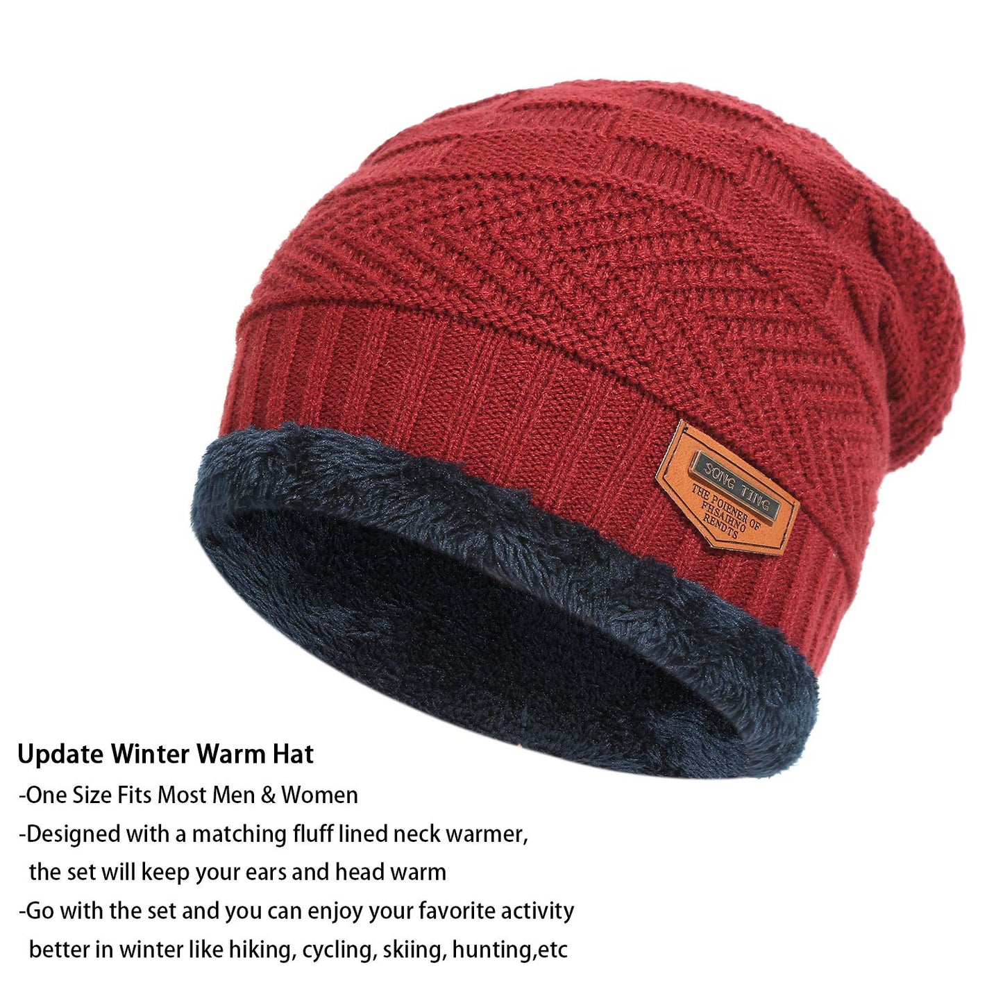 🔥𝗖𝗹𝗲𝗮𝗿𝗮𝗻𝗰𝗲 𝗦𝗮𝗹𝗲🌟Mens Womens Winter Beanie Hat Scarf Set Warm Knit Hat Thick Fleece Lined Winter Cap