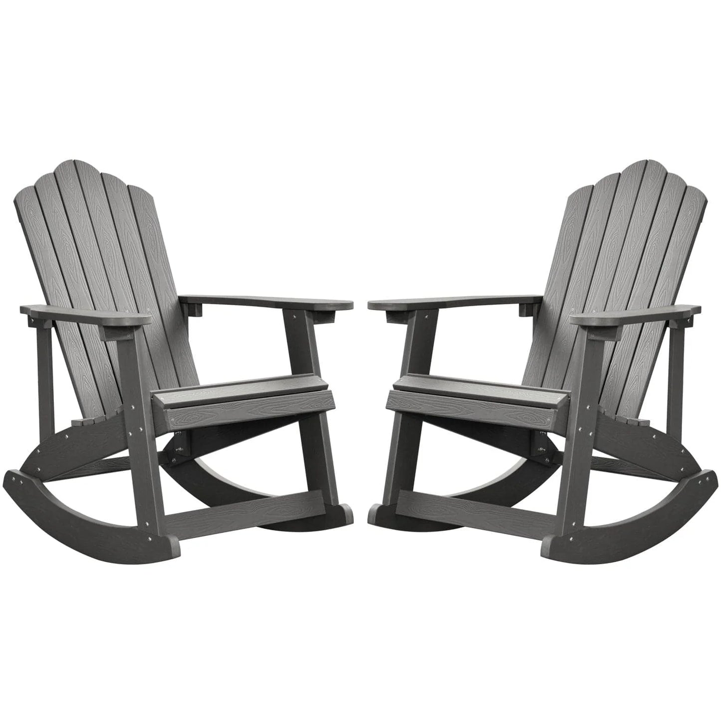 Ovios  Rocking Adirondack Chair 2-Piece Waterproof Plastic Frame