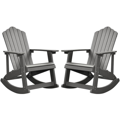 Ovios  Rocking Adirondack Chair 2-Piece Waterproof Plastic Frame