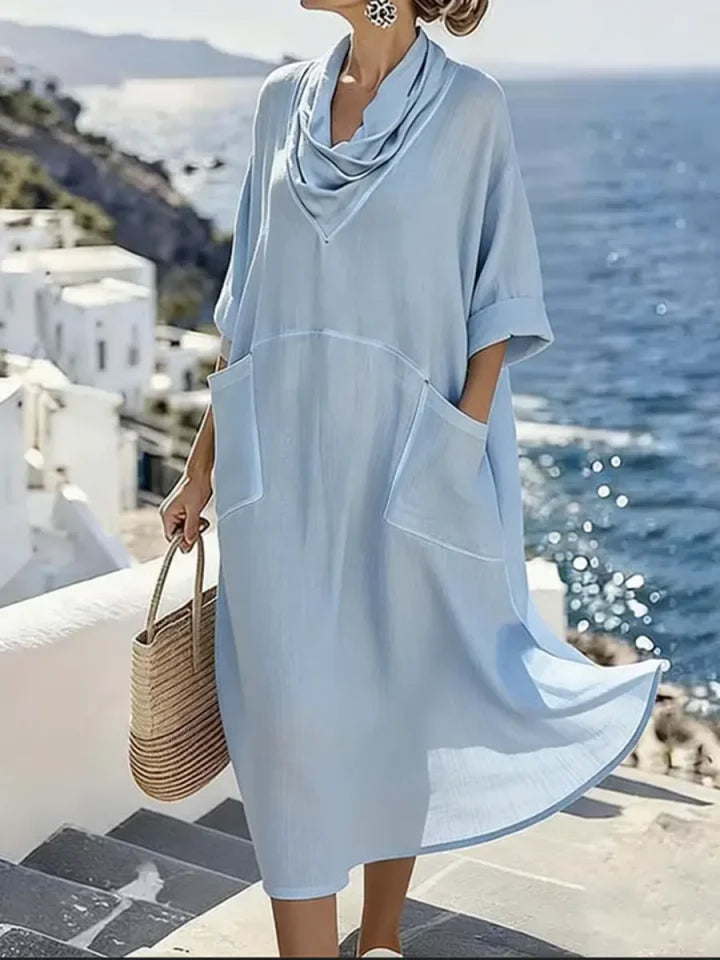 🔥Summer Arrivals🌟Women's Linen And Cotton Pocket Dress