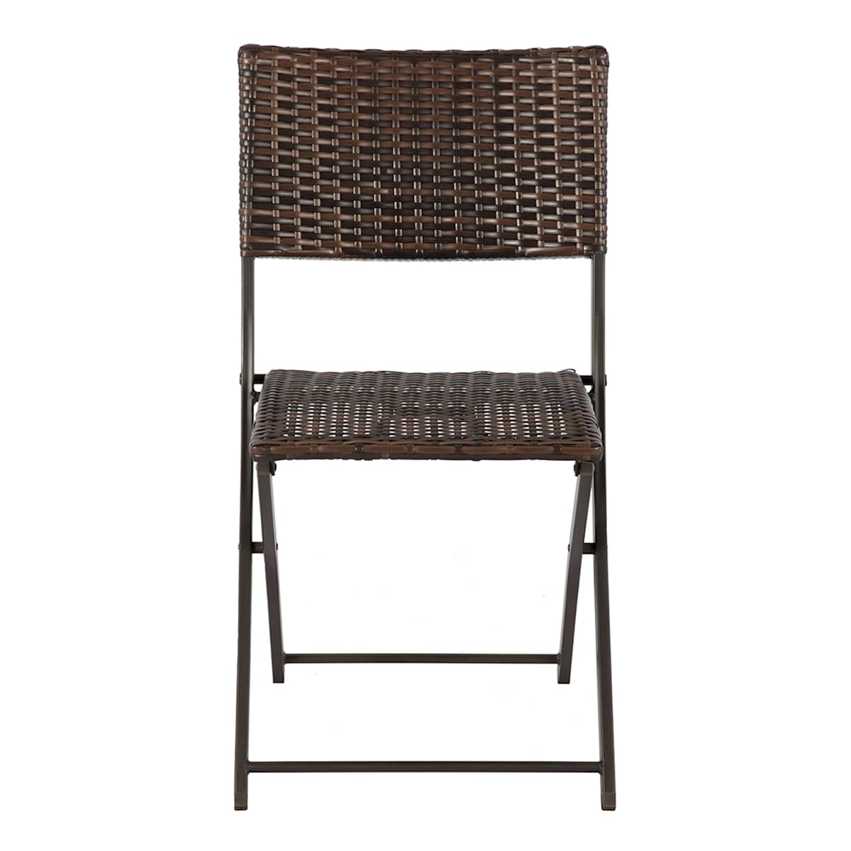 Hampton Wicker Patio Folding Chair, Brown
