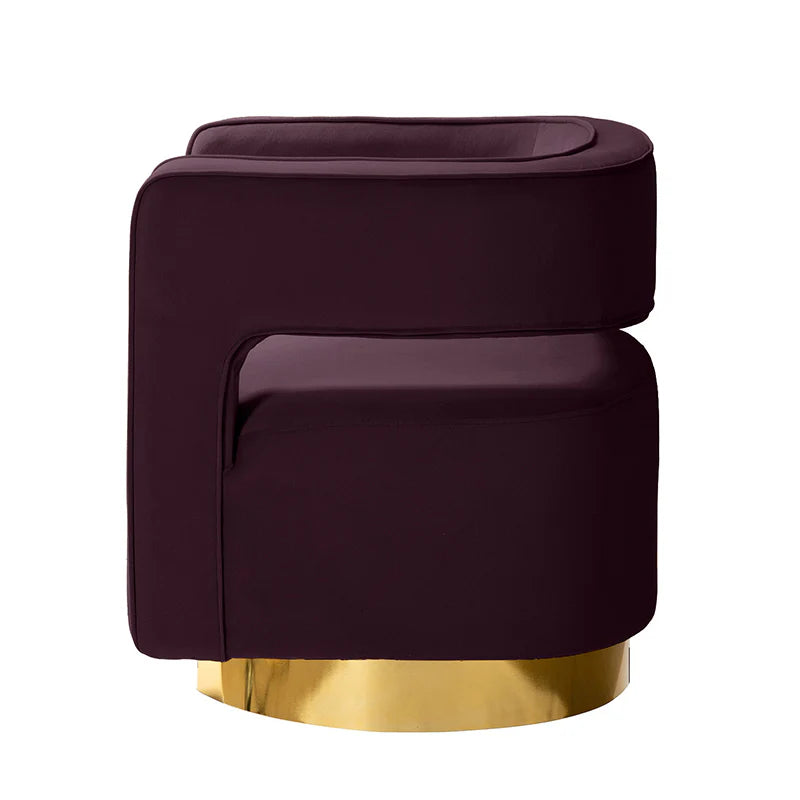 Agata Velvet Swivel Barrel Armchair