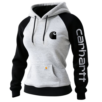 🔥𝗖𝗹𝗲𝗮𝗿𝗮𝗻𝗰𝗲 𝗦𝗮𝗹𝗲🌟Retro Western Style Women's Raglan Sleeve Contrast Color Stitching 1 Hooded Sweatshirt